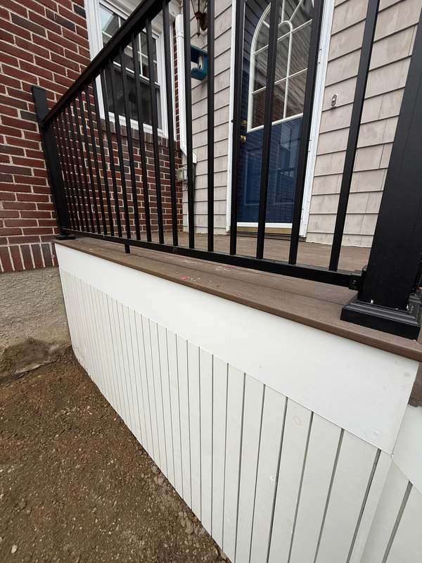 Deck perimeter with composite skirting